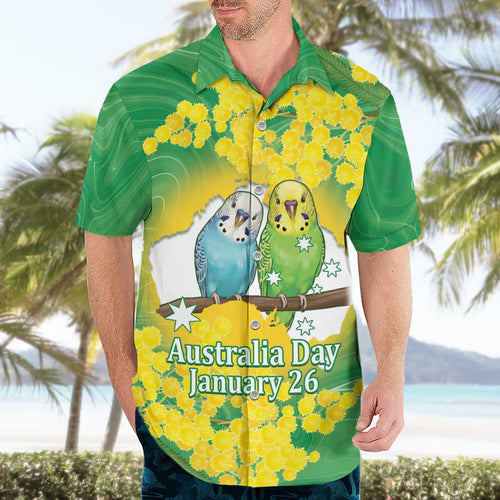 Budgerigar Australia Day Hawaiian Shirt Proud To Be An Aussie Opal National Color - Aussie Hoodie