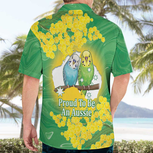 Budgerigar Australia Day Hawaiian Shirt Proud To Be An Aussie Opal National Color - Aussie Hoodie