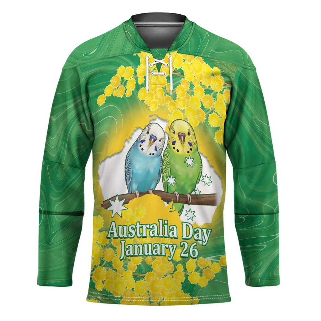 Budgerigar Australia Day Hockey Jersey Proud To Be An Aussie Opal National Color - Aussie Hoodie