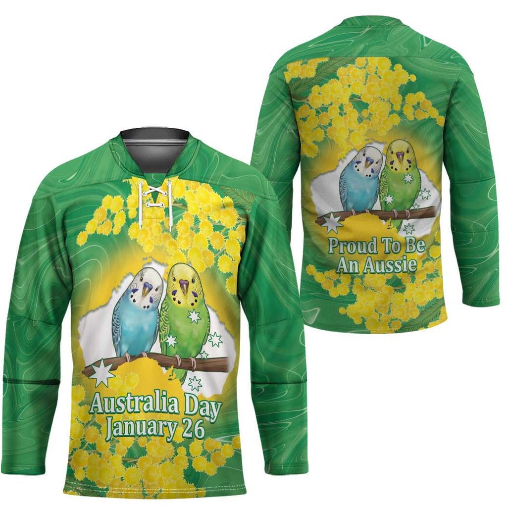 Budgerigar Australia Day Hockey Jersey Proud To Be An Aussie Opal National Color - Aussie Hoodie
