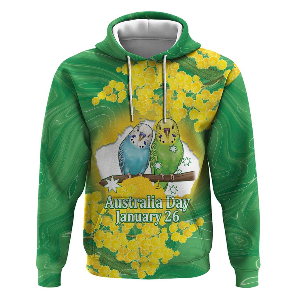 Budgerigar Australia Day Hoodie Proud To Be An Aussie Opal National Color - Aussie Hoodie