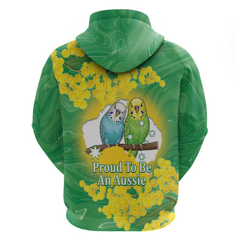 Budgerigar Australia Day Hoodie Proud To Be An Aussie Opal National Color - Aussie Hoodie