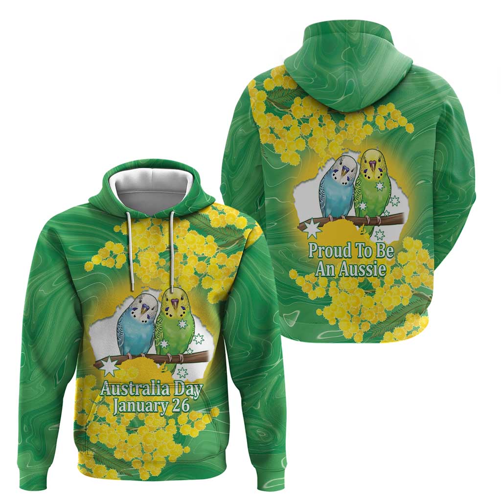 Budgerigar Australia Day Hoodie Proud To Be An Aussie Opal National Color - Aussie Hoodie