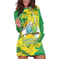Budgerigar Australia Day Hoodie Dress Proud To Be An Aussie Opal National Color - Aussie Hoodie