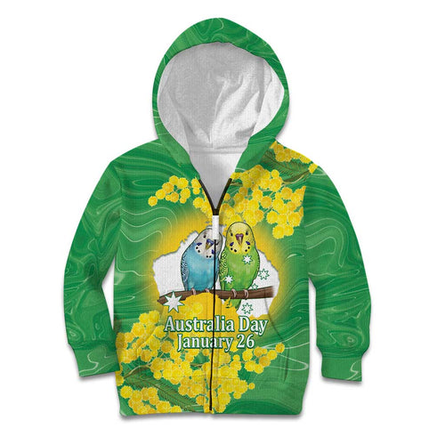 Budgerigar Australia Day Kid Hoodie Proud To Be An Aussie Opal National Color - Aussie Hoodie