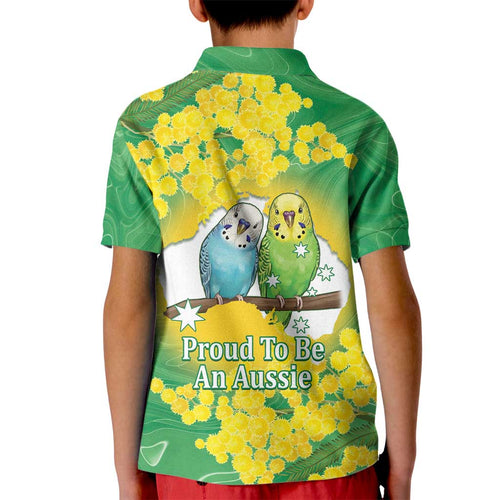 Budgerigar Australia Day Kid Polo Shirt Proud To Be An Aussie Opal National Color - Aussie Hoodie