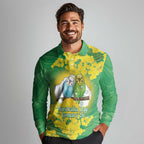 Budgerigar Australia Day Long Sleeve Polo Shirt Proud To Be An Aussie Opal National Color - Aussie Hoodie