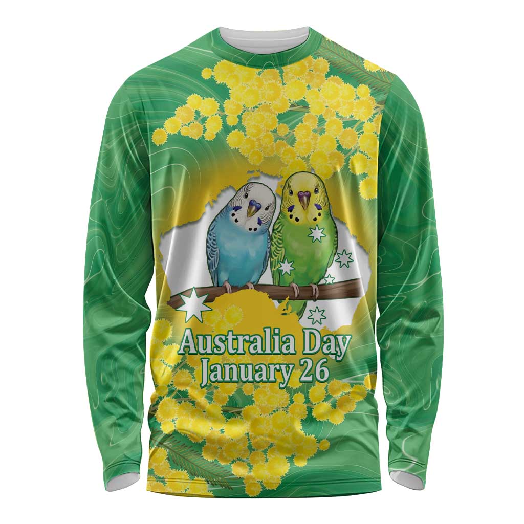 Budgerigar Australia Day Long Sleeve Shirt Proud To Be An Aussie Opal National Color - Aussie Hoodie