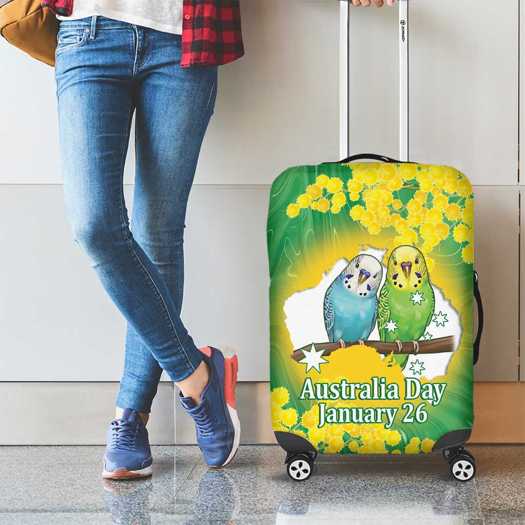 Budgerigar Australia Day Luggage Cover Proud To Be An Aussie Opal National Color - Aussie Hoodie