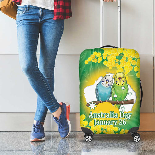 Budgerigar Australia Day Luggage Cover Proud To Be An Aussie Opal National Color - Aussie Hoodie