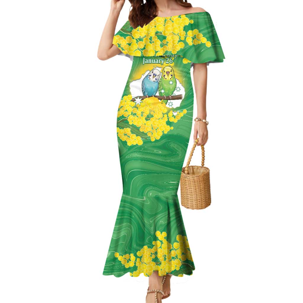Budgerigar Australia Day Mermaid Dress Proud To Be An Aussie Opal National Color - Aussie Hoodie