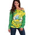 Budgerigar Australia Day Off Shoulder Sweater Proud To Be An Aussie Opal National Color - Aussie Hoodie