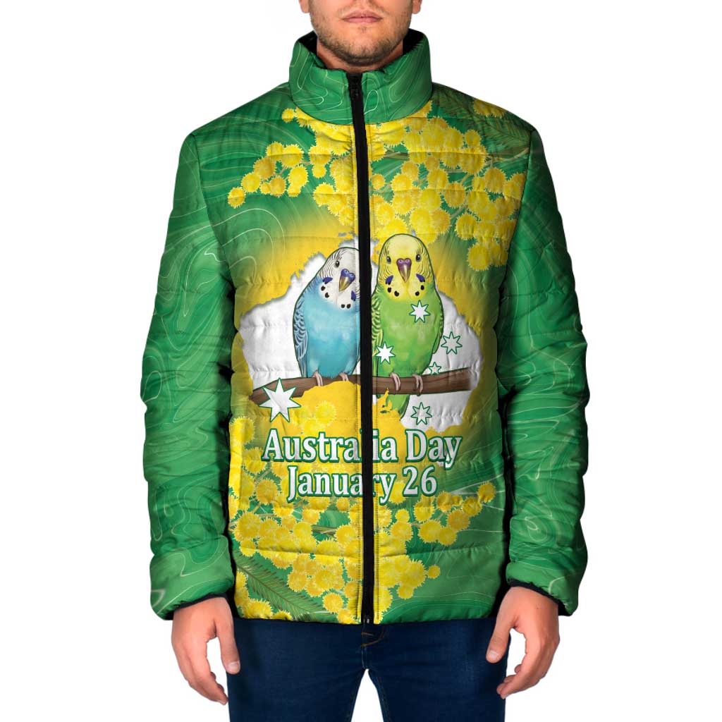 Budgerigar Australia Day Padded Jacket Proud To Be An Aussie Opal National Color - Aussie Hoodie
