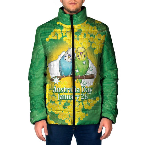 Budgerigar Australia Day Padded Jacket Proud To Be An Aussie Opal National Color - Aussie Hoodie