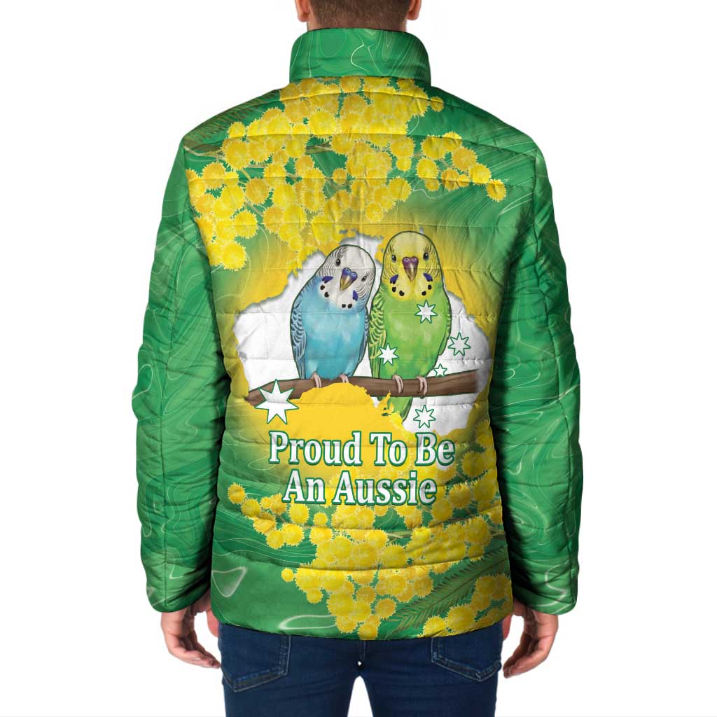 Budgerigar Australia Day Padded Jacket Proud To Be An Aussie Opal National Color - Aussie Hoodie