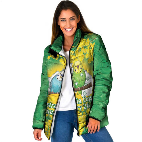 Budgerigar Australia Day Padded Jacket Proud To Be An Aussie Opal National Color - Aussie Hoodie