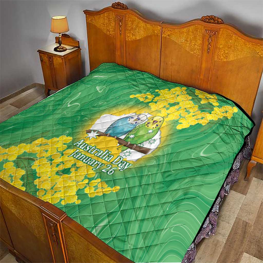 Budgerigar Australia Day Quilt Proud To Be An Aussie Opal National Color - Aussie Hoodie