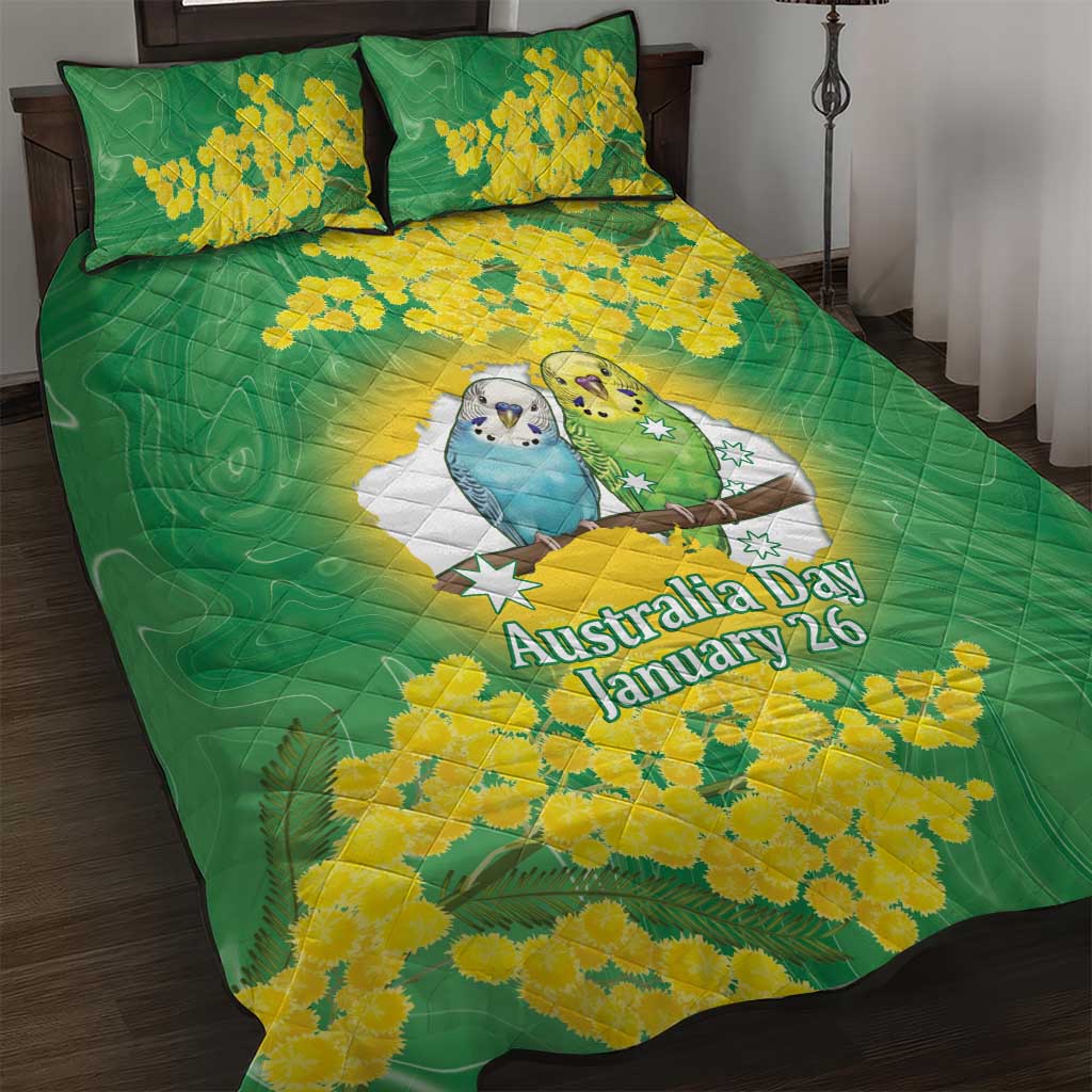 Budgerigar Australia Day Quilt Bed Set Proud To Be An Aussie Opal National Color - Aussie Hoodie