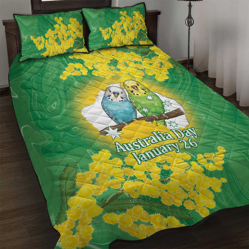 Budgerigar Australia Day Quilt Bed Set Proud To Be An Aussie Opal National Color - Aussie Hoodie