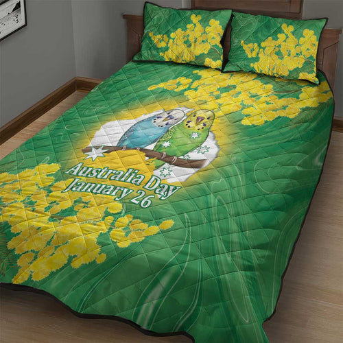 Budgerigar Australia Day Quilt Bed Set Proud To Be An Aussie Opal National Color - Aussie Hoodie