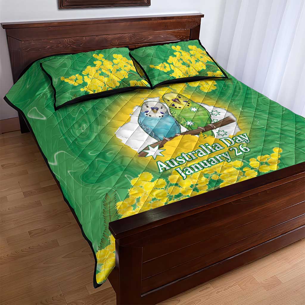 Budgerigar Australia Day Quilt Bed Set Proud To Be An Aussie Opal National Color - Aussie Hoodie