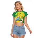 Budgerigar Australia Day Raglan Cropped T Shirt Proud To Be An Aussie Opal National Color - Aussie Hoodie