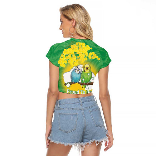Budgerigar Australia Day Raglan Cropped T Shirt Proud To Be An Aussie Opal National Color - Aussie Hoodie