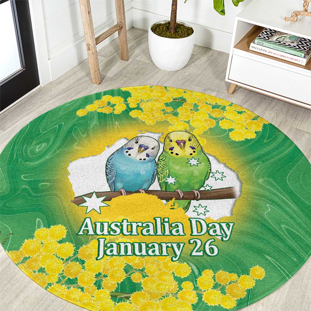 Budgerigar Australia Day Round Carpet Proud To Be An Aussie Opal National Color - Aussie Hoodie