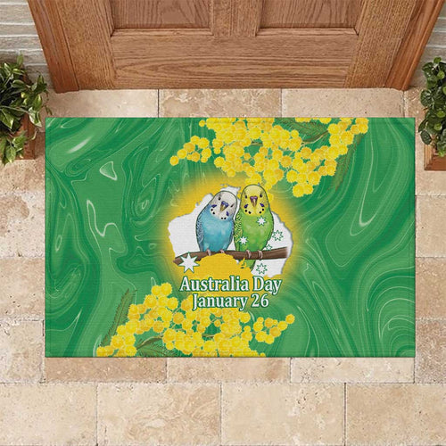 Budgerigar Australia Day Rubber Doormat Proud To Be An Aussie Opal National Color - Aussie Hoodie