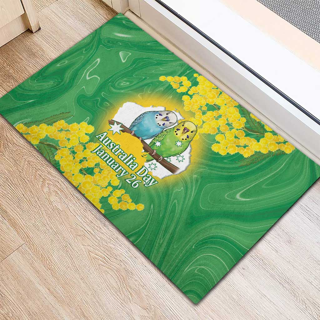 Budgerigar Australia Day Rubber Doormat Proud To Be An Aussie Opal National Color - Aussie Hoodie