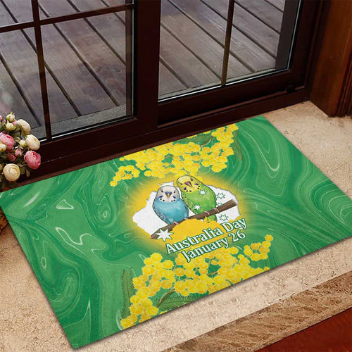 Budgerigar Australia Day Rubber Doormat Proud To Be An Aussie Opal National Color - Aussie Hoodie