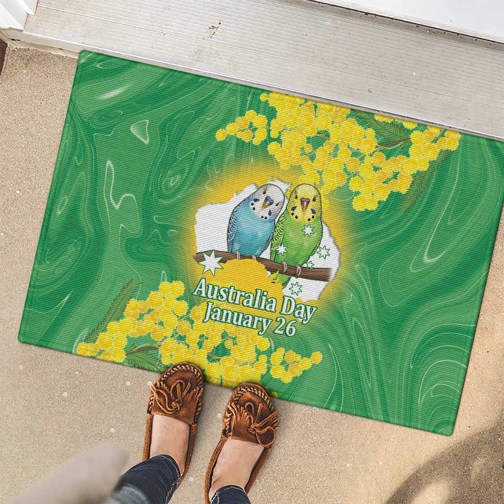 Budgerigar Australia Day Rubber Doormat Proud To Be An Aussie Opal National Color - Aussie Hoodie