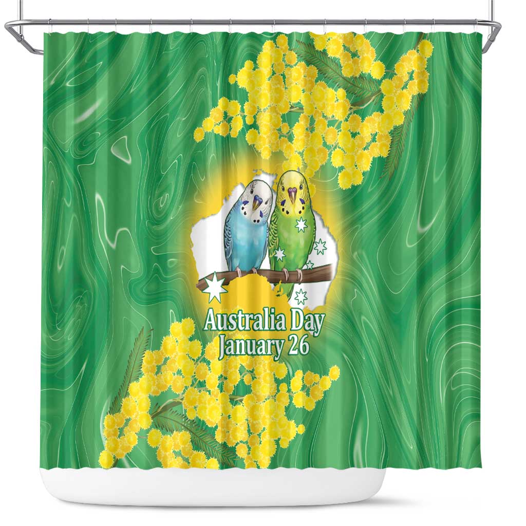 Budgerigar Australia Day Shower Curtain Proud To Be An Aussie Opal National Color - Aussie Hoodie