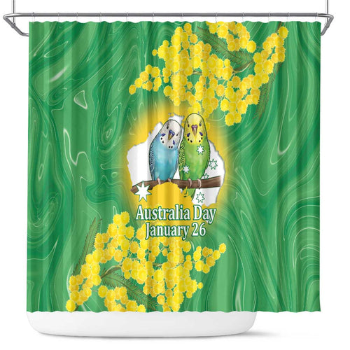 Budgerigar Australia Day Shower Curtain Proud To Be An Aussie Opal National Color - Aussie Hoodie