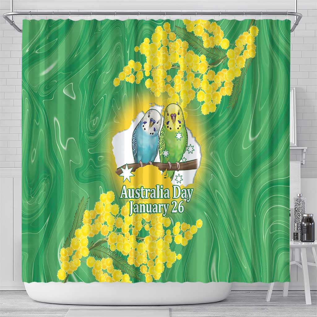 Budgerigar Australia Day Shower Curtain Proud To Be An Aussie Opal National Color - Aussie Hoodie