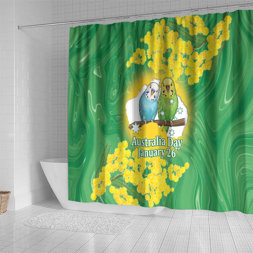 Budgerigar Australia Day Shower Curtain Proud To Be An Aussie Opal National Color - Aussie Hoodie