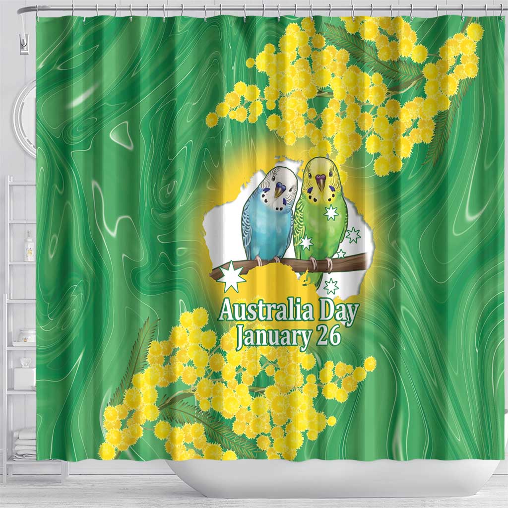 Budgerigar Australia Day Shower Curtain Proud To Be An Aussie Opal National Color - Aussie Hoodie