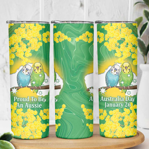 Budgerigar Australia Day Skinny Tumbler Proud To Be An Aussie Opal National Color - Aussie Hoodie