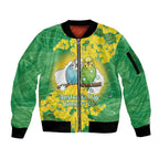 Budgerigar Australia Day Sleeve Zip Bomber Jacket Proud To Be An Aussie Opal National Color - Aussie Hoodie
