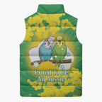 Budgerigar Australia Day Sleeveless Puffer Jacket Proud To Be An Aussie Opal National Color - Aussie Hoodie