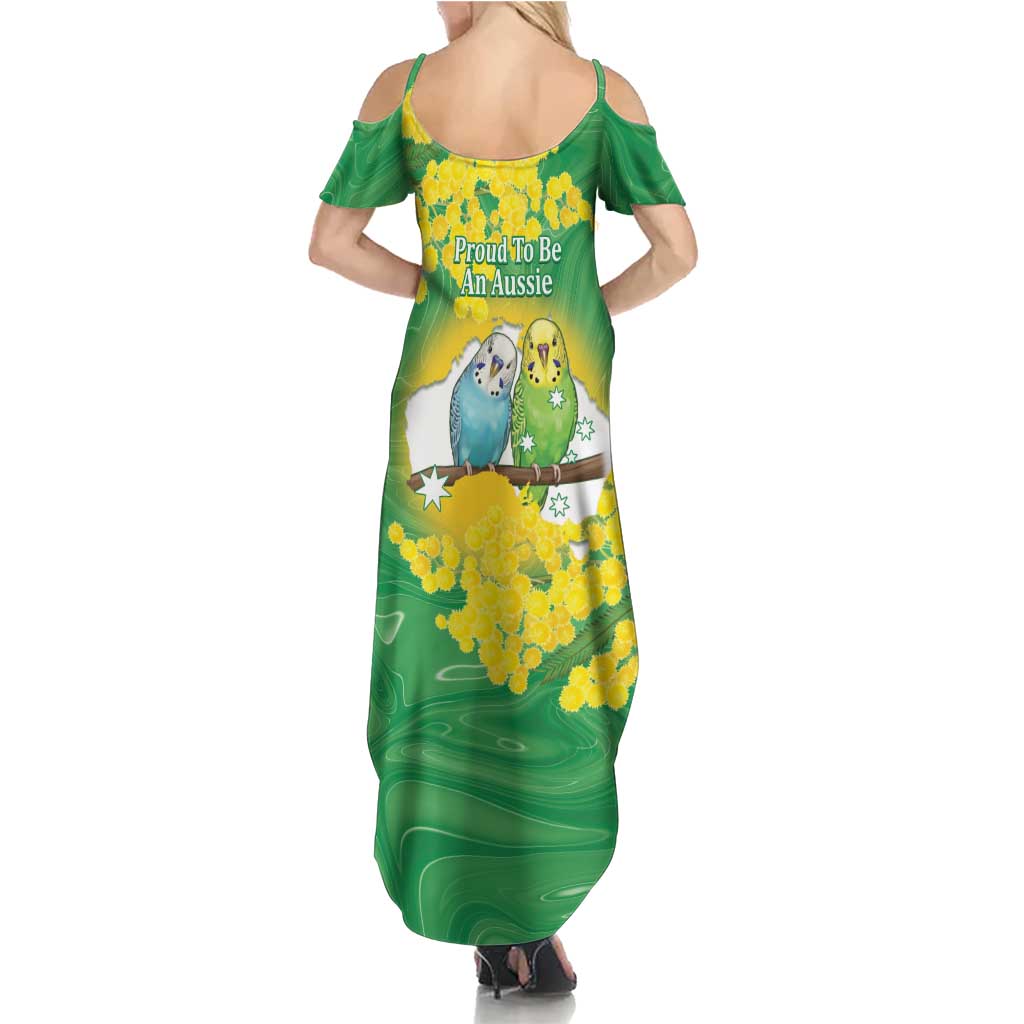 Budgerigar Australia Day Summer Maxi Dress Proud To Be An Aussie Opal National Color - Aussie Hoodie