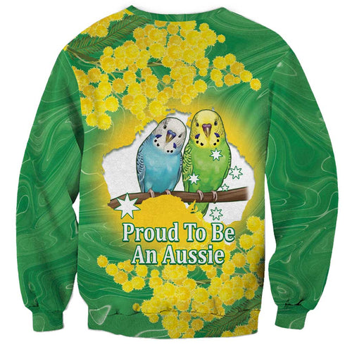Budgerigar Australia Day Sweatshirt Proud To Be An Aussie Opal National Color - Aussie Hoodie