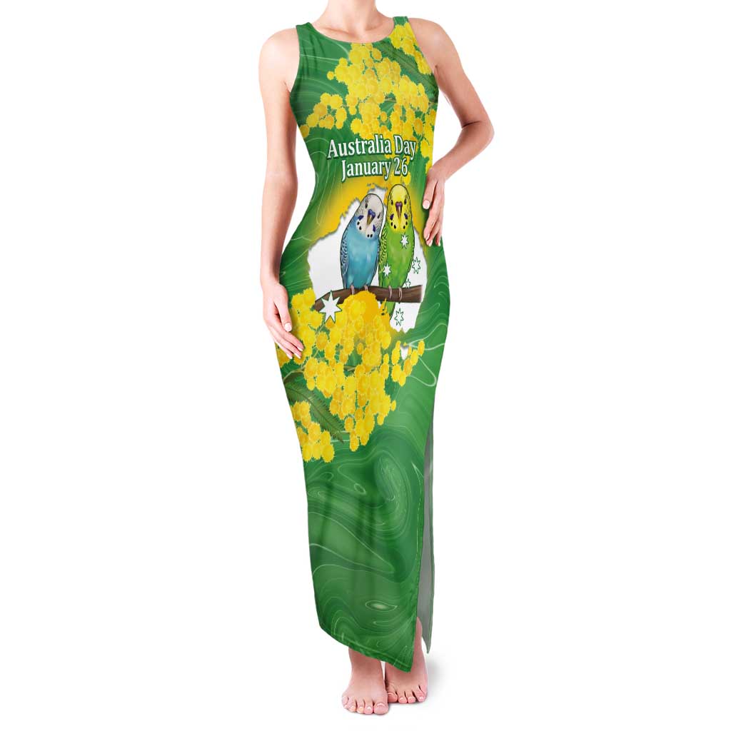 Budgerigar Australia Day Tank Maxi Dress Proud To Be An Aussie Opal National Color - Aussie Hoodie