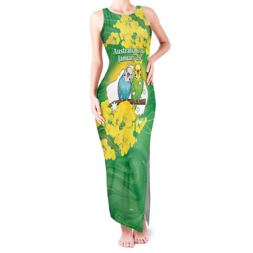 Budgerigar Australia Day Tank Maxi Dress Proud To Be An Aussie Opal National Color - Aussie Hoodie