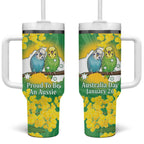 Budgerigar Australia Day Tumbler With Handle Proud To Be An Aussie Opal National Color - Aussie Hoodie