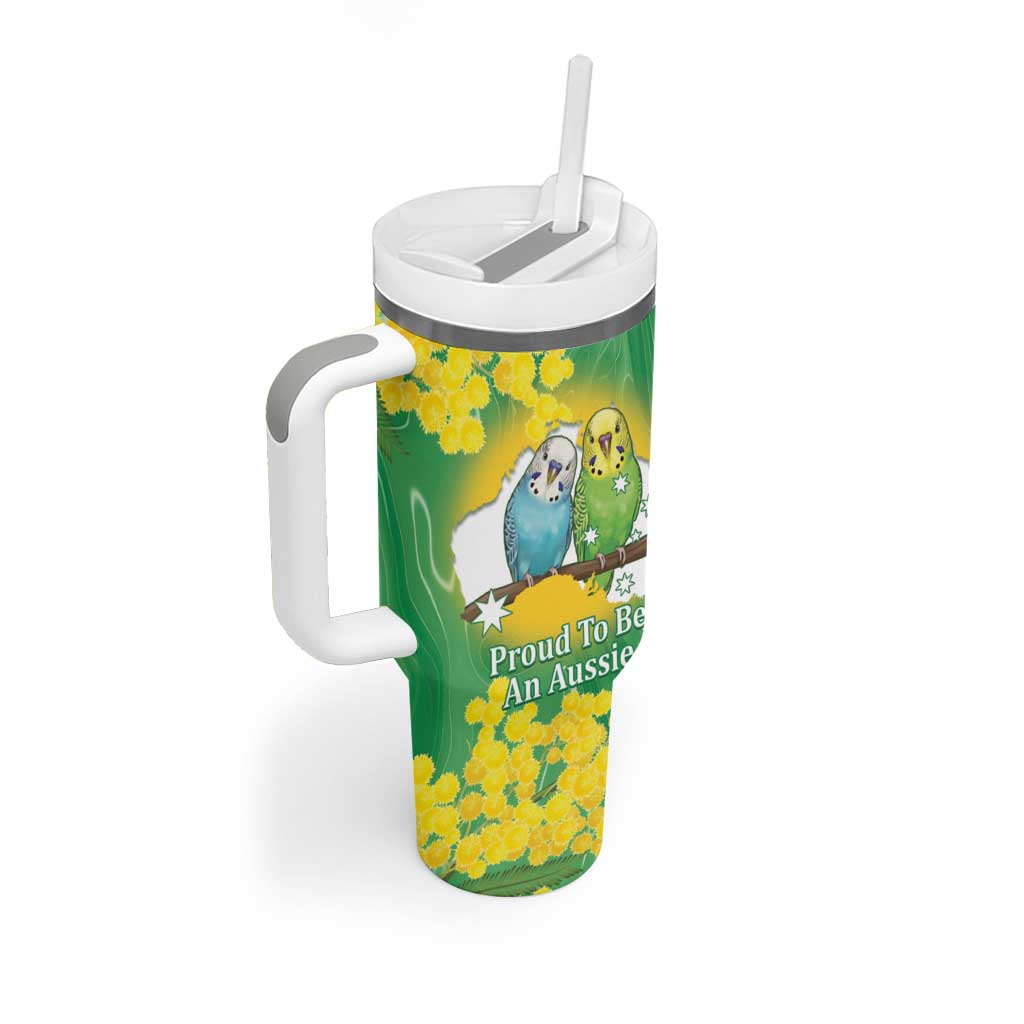 Budgerigar Australia Day Tumbler With Handle Proud To Be An Aussie Opal National Color - Aussie Hoodie