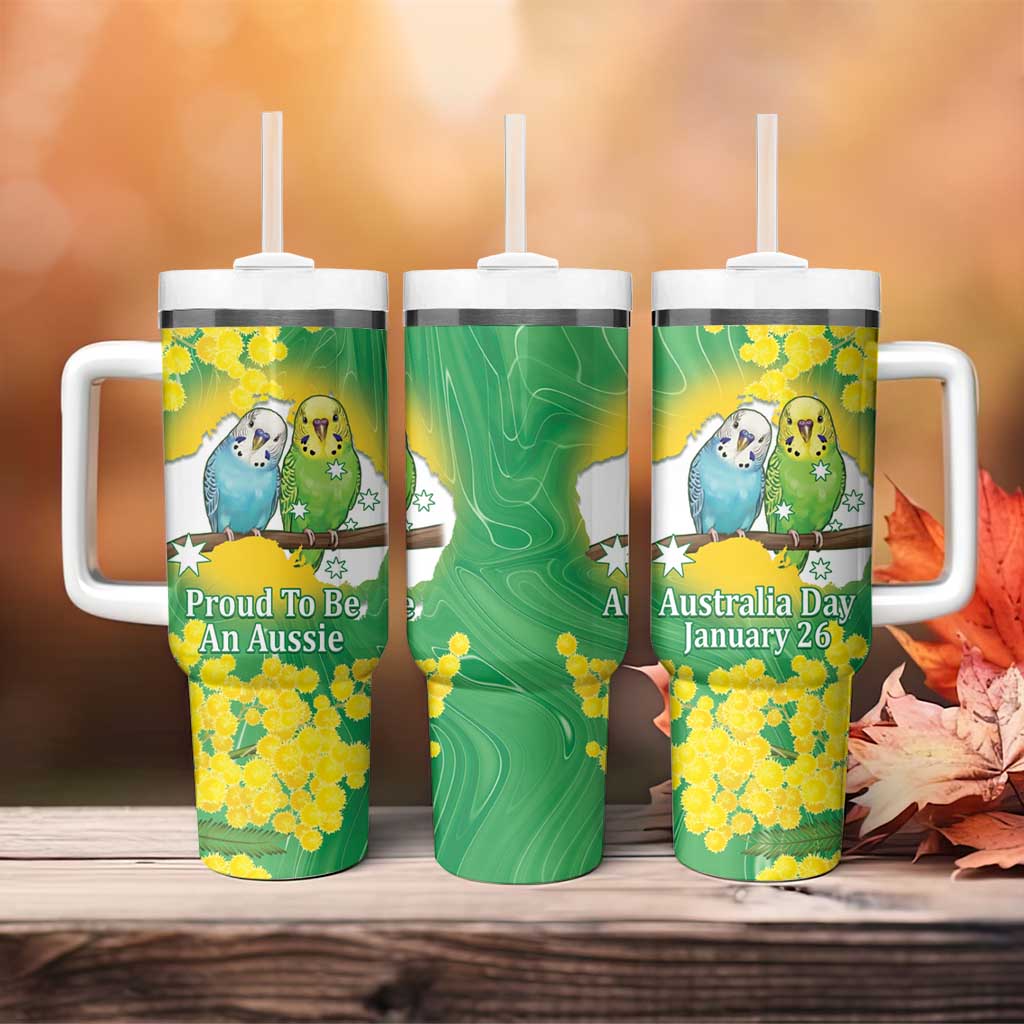 Budgerigar Australia Day Tumbler With Handle Proud To Be An Aussie Opal National Color - Aussie Hoodie