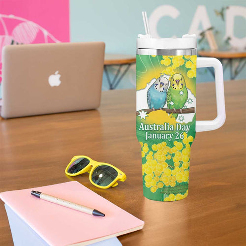 Budgerigar Australia Day Tumbler With Handle Proud To Be An Aussie Opal National Color - Aussie Hoodie