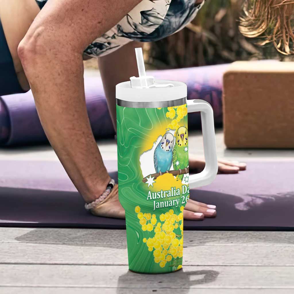 Budgerigar Australia Day Tumbler With Handle Proud To Be An Aussie Opal National Color - Aussie Hoodie