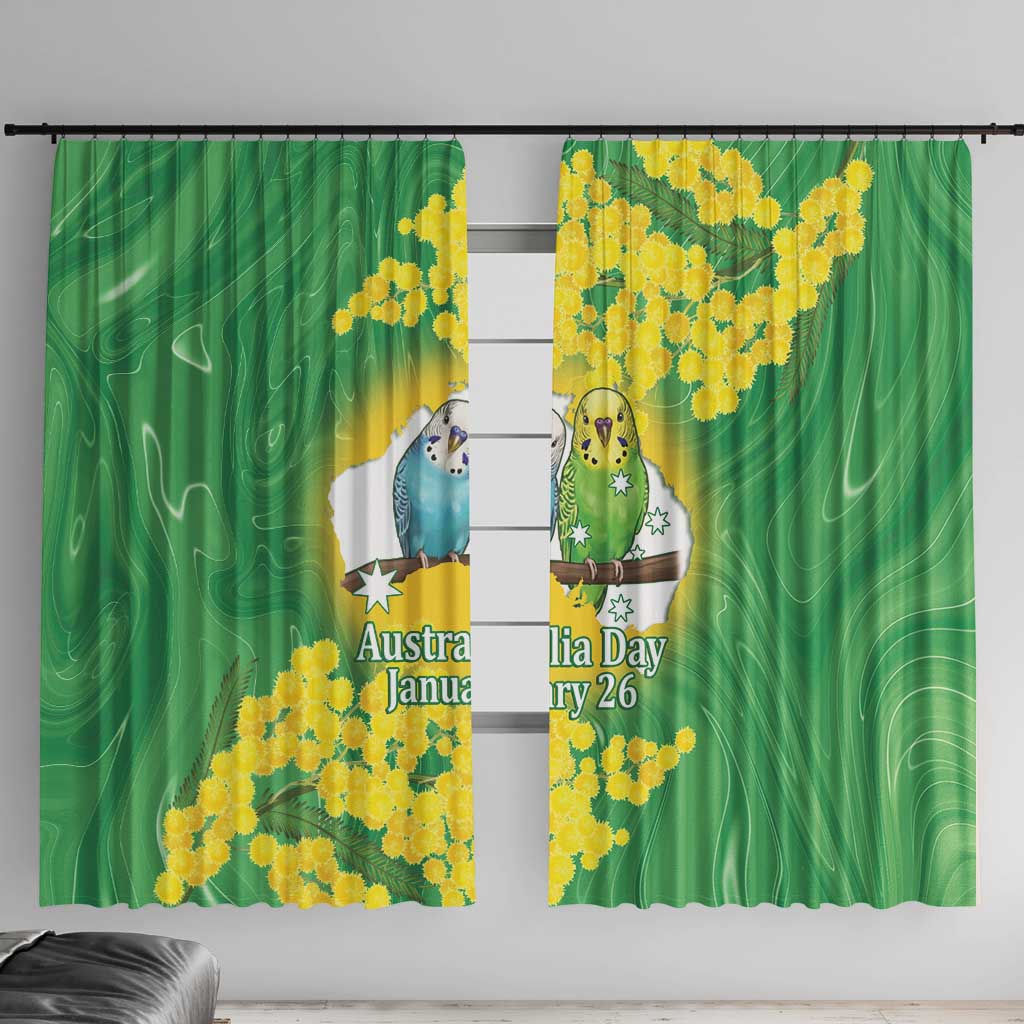 Budgerigar Australia Day Window Curtain Proud To Be An Aussie Opal National Color - Aussie Hoodie